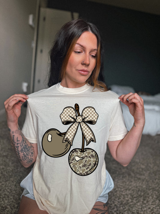 Camo cherry tee